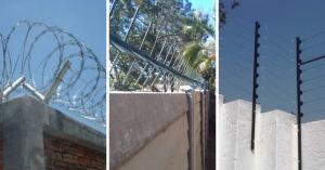 razor wire electric fence steel spikes